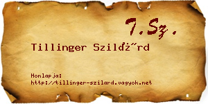 Tillinger Szilárd névjegykártya