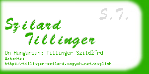 szilard tillinger business card
